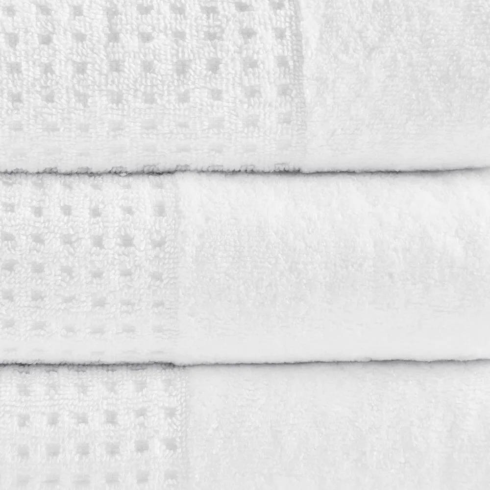Madison Park Spa Waffle 6-Piece Cotton Jacquard Antimicrobial Towels Set White